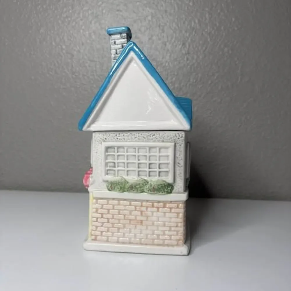 Vintage Ceramic Tea Shop House Canister